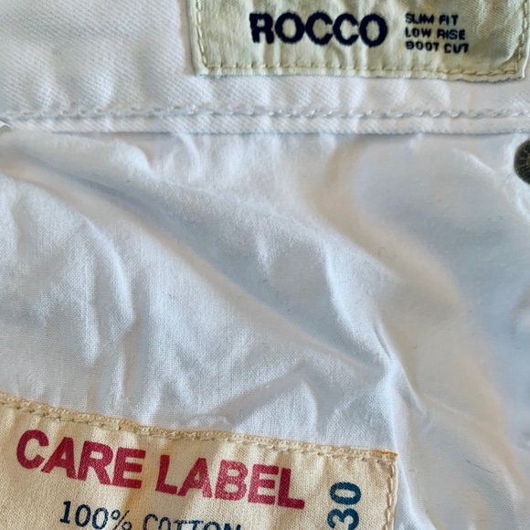 Express Men's White Rocco Slim Fit Moto Jeans - Picture 7 of 8